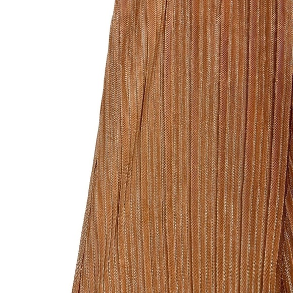 ANTHROPOLOGIE MAEVE AMBRA ROSE PINK SHIMMER METALLIC A-LINE PLEATED SKIRT - Picture 10 of 13